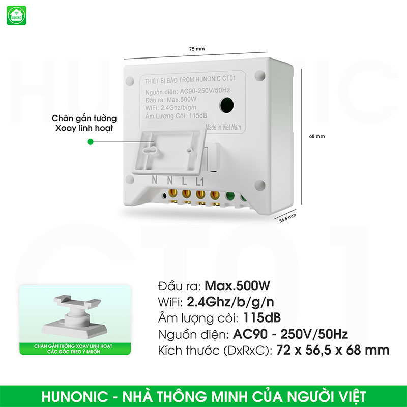 Thiết Bị Chống Trộm Và Báo Khách Đa Năng Hunonic CT01